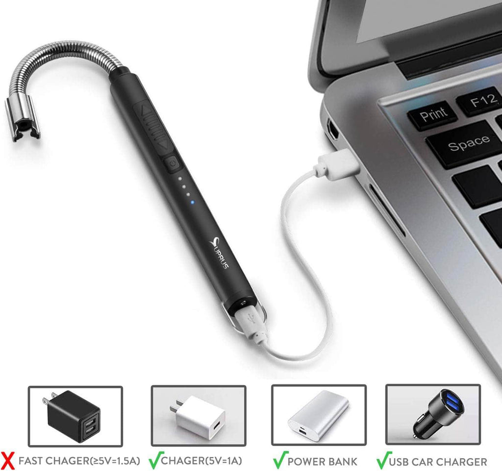 Rechargeable Arc Lighter with LED Battery Display *(Random Color)