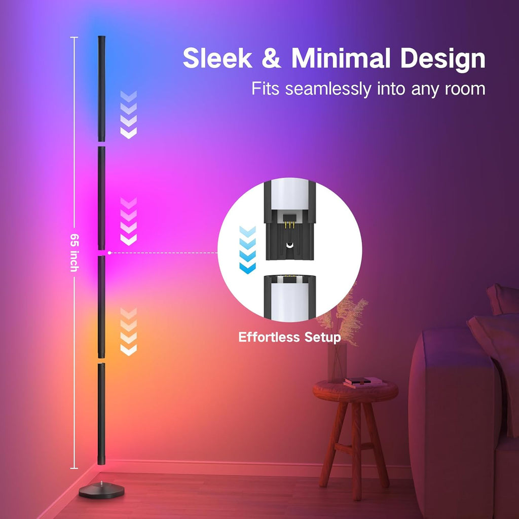 Smart RGB LED Corner Lamp with App and Remote Control 1m60