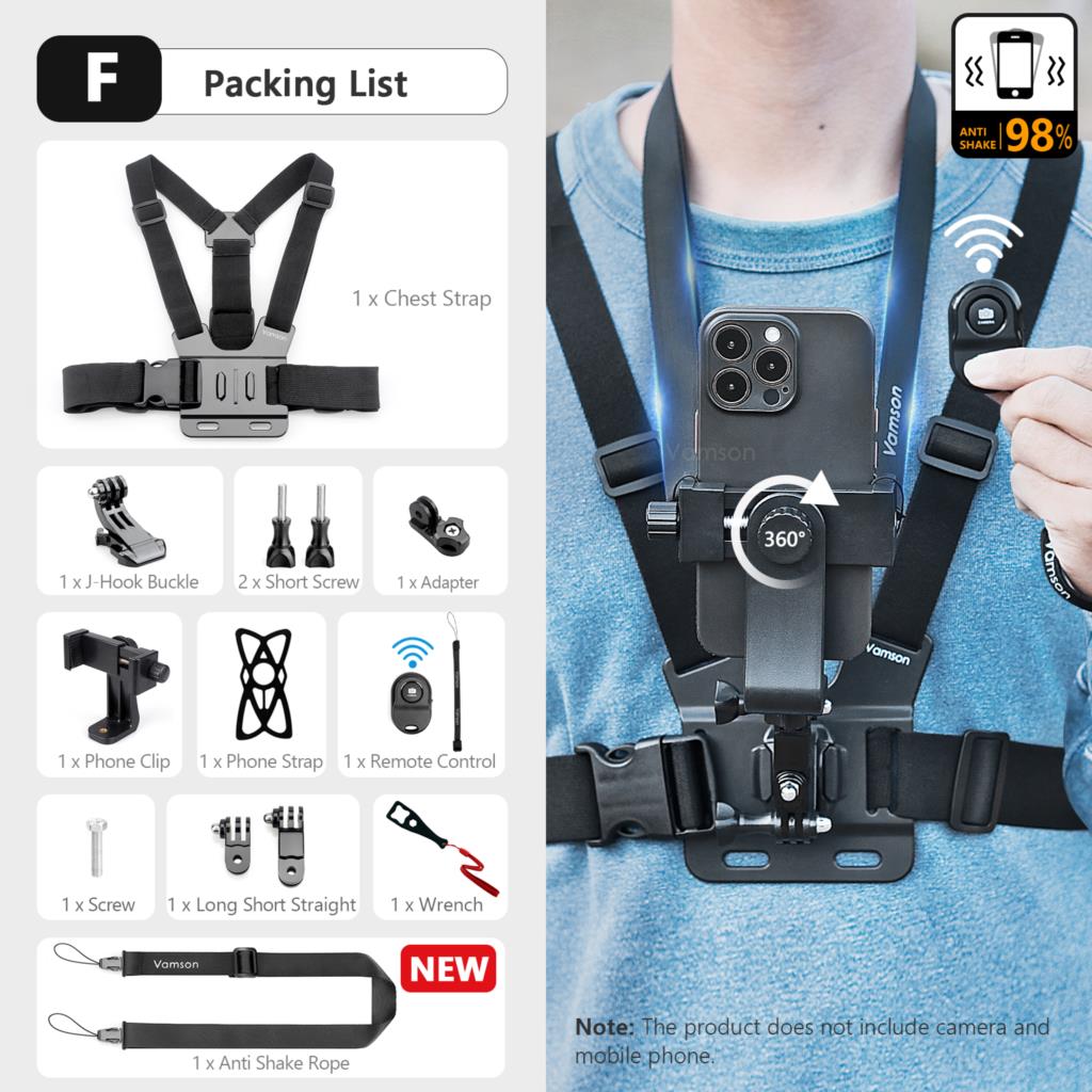Smartphone Chest Strap Stand Rotatable Cell Phone Holder