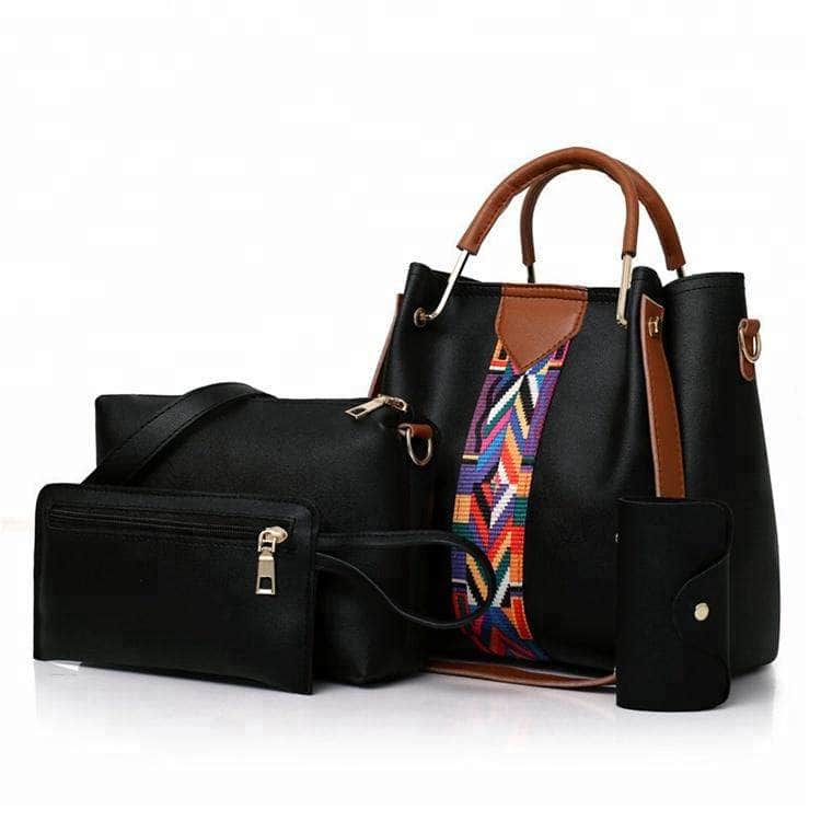 Women Fashion Shoulder PU Leather Ladies Bag Set Pcs Handbag
