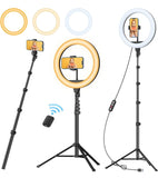 Selfie Ring Light with Tripod Stand Remote Mobile
Holder Photography 10.2inch