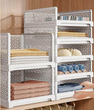 Closet Storage Shelf Layered Partitions Organizers of Cabinets and Drawers