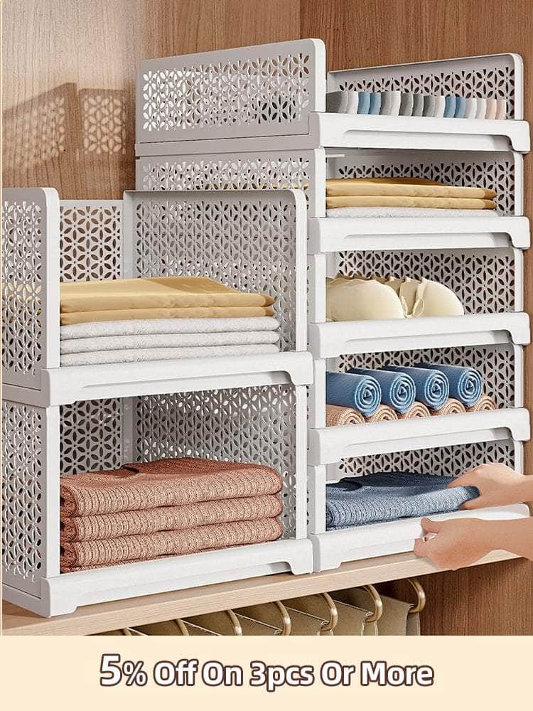 Closet Storage Shelf Layered Partitions Organizers of Cabinets and Drawers