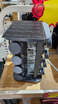 Rotating Spice Rack, Empty 16-Jars + empty labels stickers