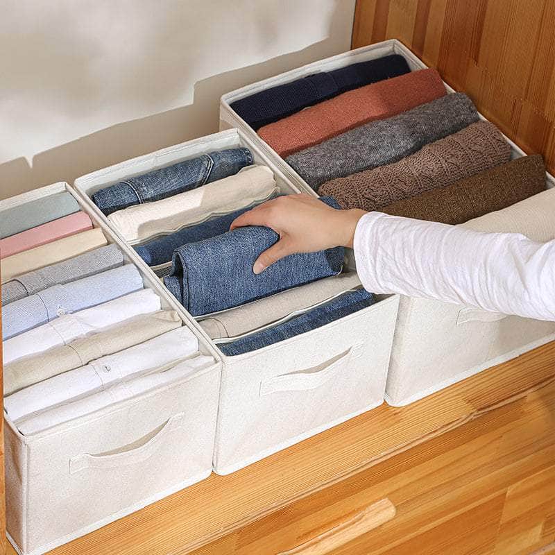 Set of 3 White- 6/7/9 Grids Clothes Wardrobe Jeans Pants Storage Organiser