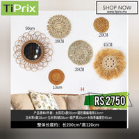 Set of  Basket Wall Decor, Boho Wall Decor, Boho Wall Art, Wicker Round Bowl, Wicker Wall Tray, Bohemian Wall Decor