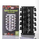 Rotating Spice Rack, Empty 20-Jars + empty labels stickers