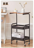 3 Tier Storage Cart Mobile Shelving Unit Black