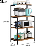 4-Tier Standing Kitchen Bakers Rack, Microwave Oven Stand with Shelves