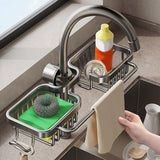 Aluminum Double Basket Shelf Sink Drain Sponge Storage Basket