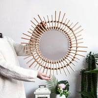 Circle Bamboo Wall Mirror 50 cm