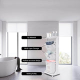 Rolling Laundry Cart with 3 Plastic Laundry Basket