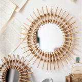 Circle Bamboo Wall Mirror 50 cm