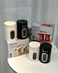 Set of 2 Retro Food Storage Canister/Containers With Window