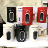 Set of 2 Retro Food Storage Canister/Containers With Window