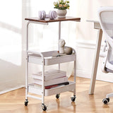 3 Tier Storage Cart Mobile Shelving Unit White