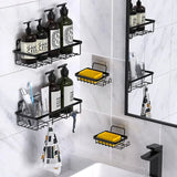 [4 Packs] Shower Caddy,Adhesives Shower Organizers ,Stainless Steel Wall Rack Basket Mounted For Bathroom Toilet & Kitchen