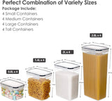 16pcs BPA Free Plastic Dry Food Canisters for Kitchen Pantry Organization