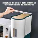Rice Dispenser, Large Capacity Rice Container, Moistureproof Rice Bucket with Measuring Cup/10kg