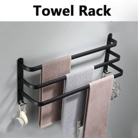 Towel Rail 3-Tier Bath Towel Rack with Hooks 60CM