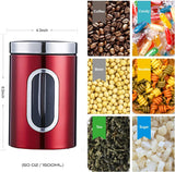 Set of 2 Retro Food Storage Canister/Containers With Window