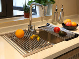 Roll Up Dish Drying Rack Kitchen Dish Rack Stainless Steel 52 cm x 35 cm