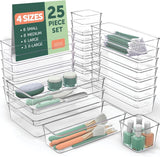 Clear 25pcs Drawer Organizer Transparent Drawer Divider
