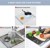 Roll Up Dish Drying Rack Kitchen Dish Rack Stainless Steel 52 cm x 35 cm