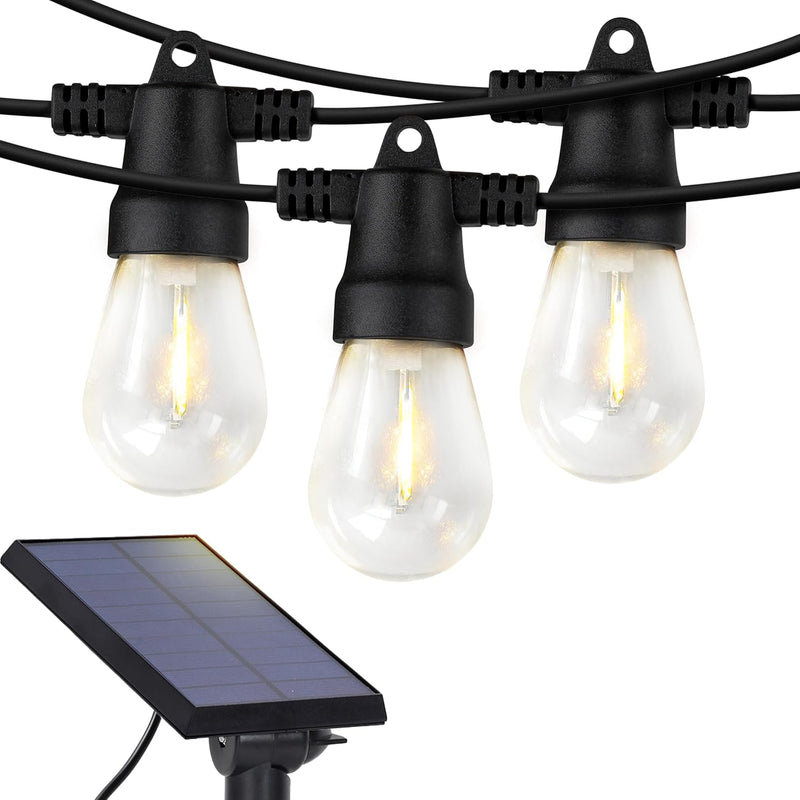 17 M - 30 Bulbs Commercial Grade Patio Lights Solar String Light - 2400 mah