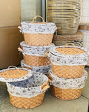 Bread Basket with Floral Fabric Lid