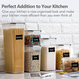 16pcs BPA Free Plastic Dry Food Canisters for Kitchen Pantry Organization