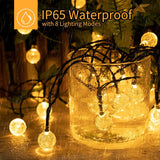 Solar Garden Lights Outdoor Waterproof, 100LED Globe Fairy Lights Warm White 10 M