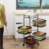 4-layer Kitchen Rotating Rack Square