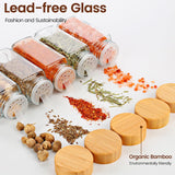 Spice Rack Organizer with 24 Empty Square Spice Jars + Labels + Funnel