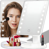 Makeup Mirror with Lights 21 Led Light Up Mirror 2X/3X Magnification Vanity Mirror ,Lights Touch Screen 180 Degree Rotation Dual Power Supply