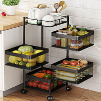 4-layer Kitchen Rotating Rack Square