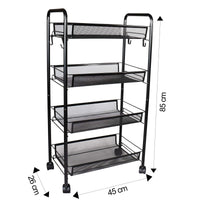 4 Tier Storage Trolley Cart