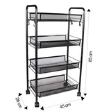 4 Tier Storage Trolley Cart