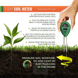 3 In 1 soil detector PH soil hygrometer / soil pH meter / light intensity meter garden PH value analysis equipment