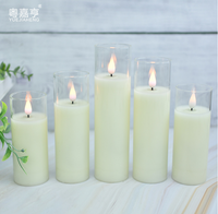 Flameless 5pc Glass Candle Rechargeable