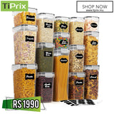 15pcs BPA Free Plastic Dry Food Canisters for Kitchen Pantry Organization