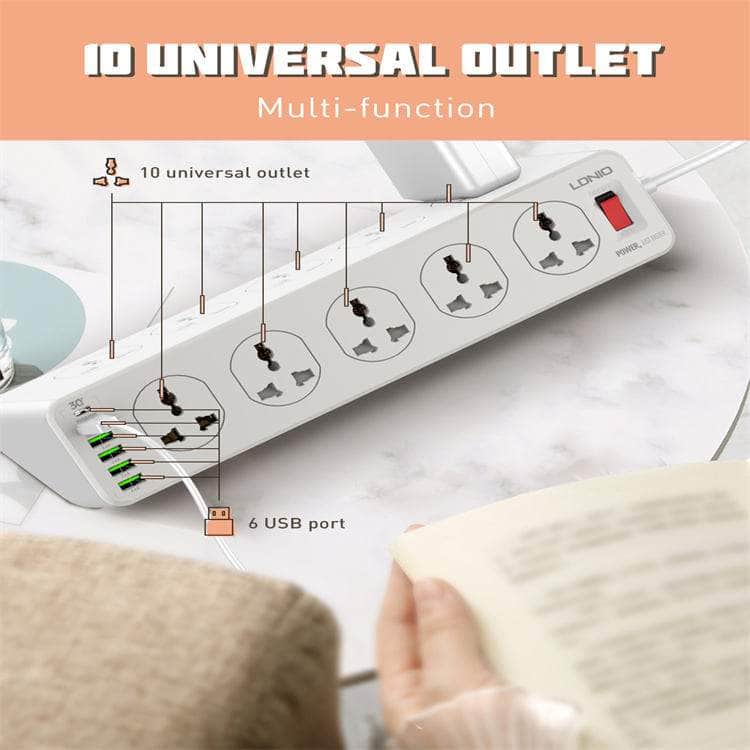 10 AC Outlets Universal Power Strip SC10610