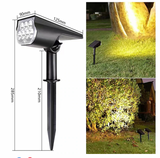 Set of 2 Solar 7 LED Outdoor Waterproof Garden Tree Projector Spotlight – Warm White