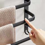 Towel Rail 3-Tier Bath Towel Rack with Hooks 60CM