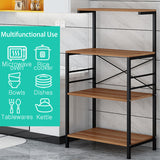 4-Tier Standing Kitchen Bakers Rack, Microwave Oven Stand with Shelves