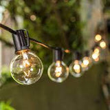 15M 25 G40 Globe Hanging Indoor/Outdoor String Lights with Clear Bulbs Electric