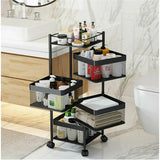 4-layer Kitchen Rotating Rack Square