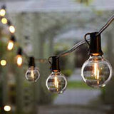 15M 25 G40 Globe Hanging Indoor/Outdoor String Lights with Clear Bulbs Electric