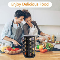 Rotating Spice Rack, Empty 20-Jars + empty labels stickers