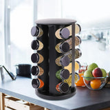 Rotating Spice Rack, Empty 20-Jars + empty labels stickers